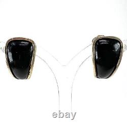 Vtg CROWN TRIFARI Goldtone Pin Brooch + 5 White Black Enamel Pearl Clip Earrings