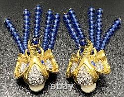Vtg Elizabeth Taylor Avon Elephant Earrings Rare Designer Signed Runway Jewelry