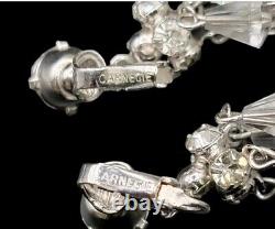 Vtg Hattie Carnegie Austrian Crystal Rhinestone Chandelier Clip Earrings
